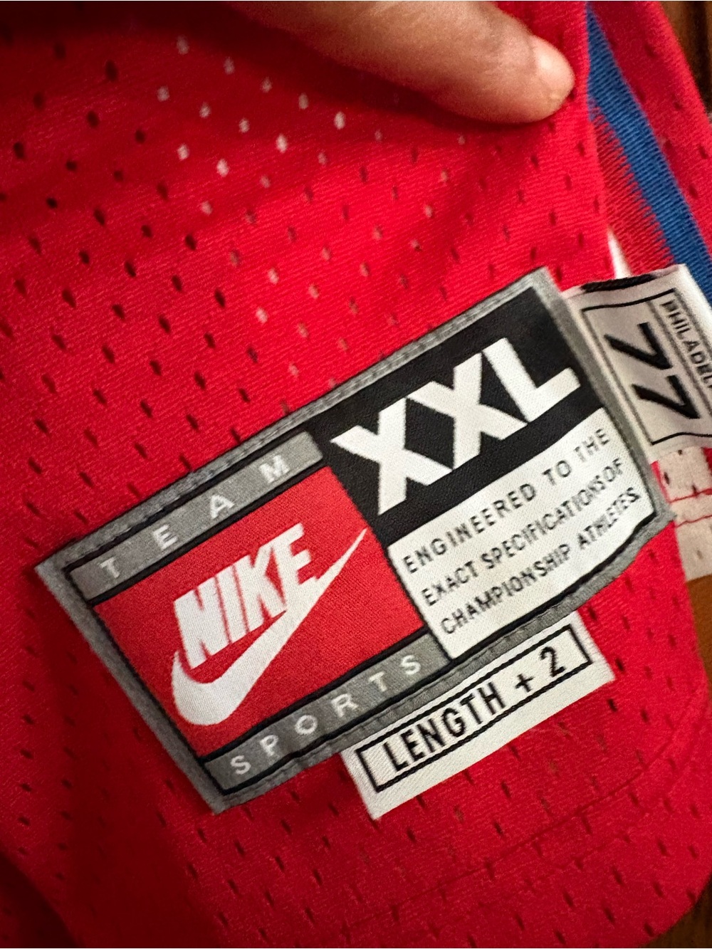 Nike Red Mesh Jersey with Blue and White Trim